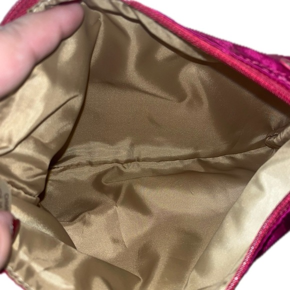 COACH Signature Pink Monogram Weekender Shoulder Bag Snap on Int. Matching Pouch - Picture 10 of 16